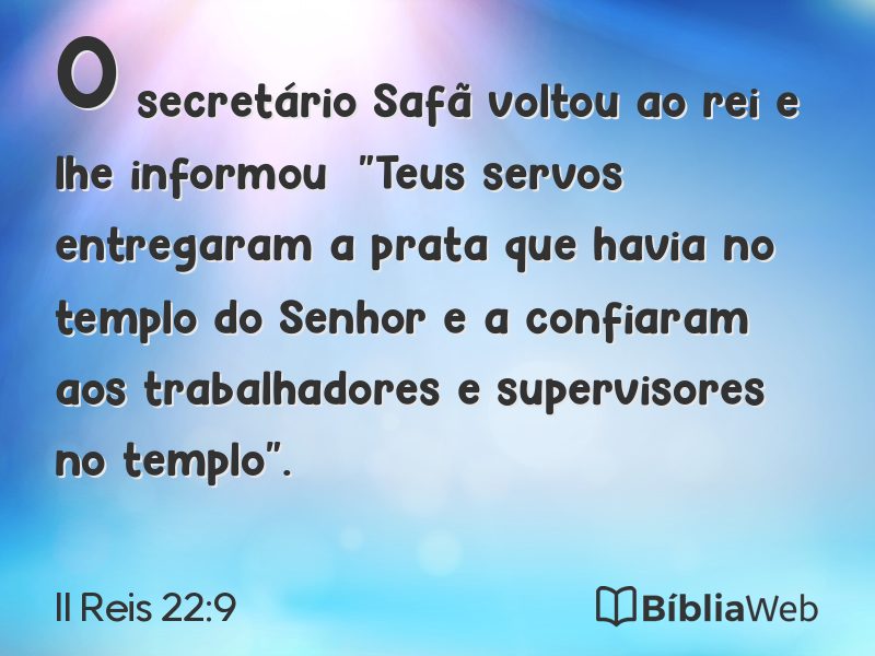 II Reis 22:9 em imagem para compartilhar