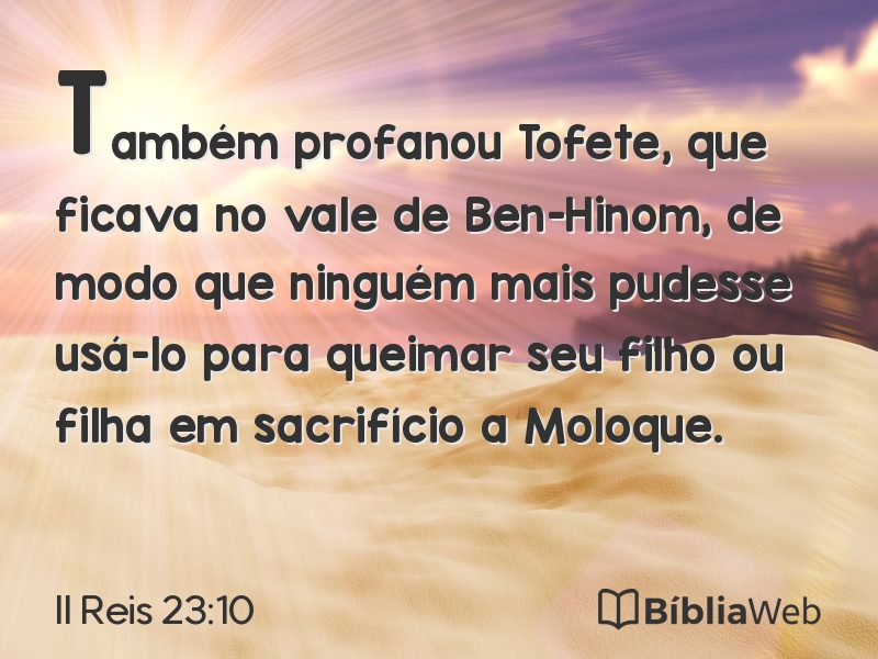 II Reis 23:10 em imagem para compartilhar