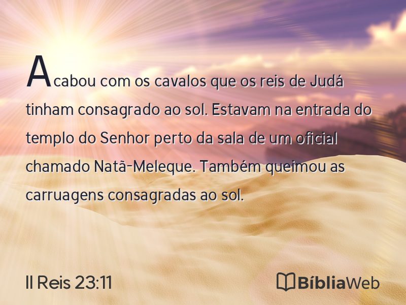 II Reis 23:11 em imagem para compartilhar