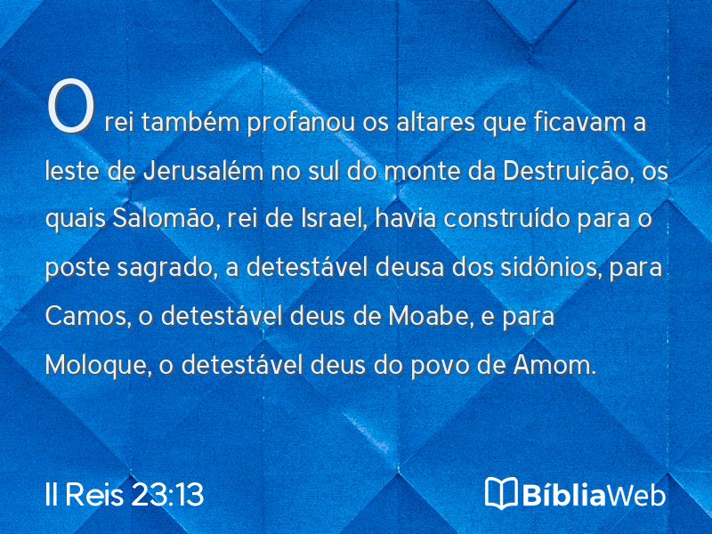II Reis 23:13 em imagem para compartilhar