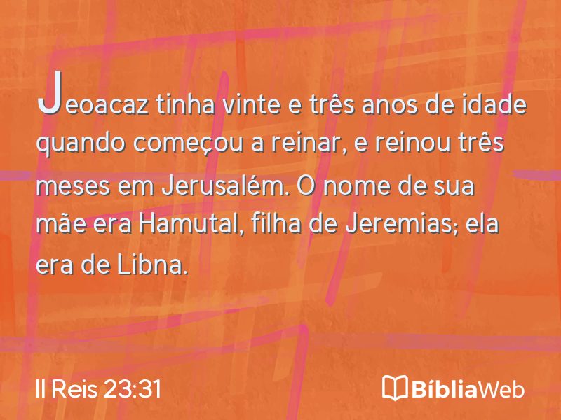 II Reis 23:31 em imagem para compartilhar