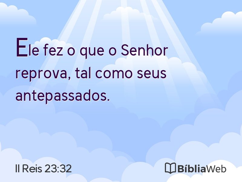 II Reis 23:32 em imagem para compartilhar