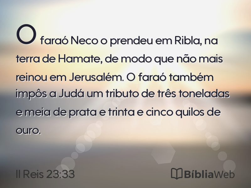 II Reis 23:33 em imagem para compartilhar