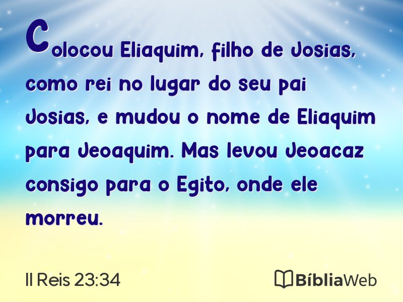 II Reis 23:34 em imagem para compartilhar