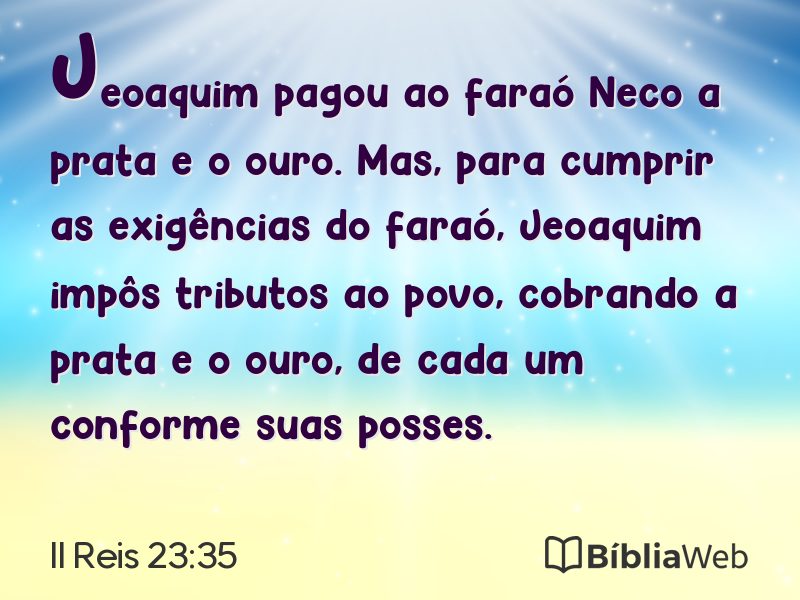 II Reis 23:35 em imagem para compartilhar