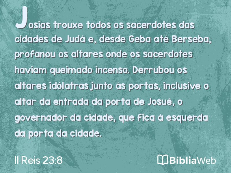 II Reis 23:8 em imagem para compartilhar