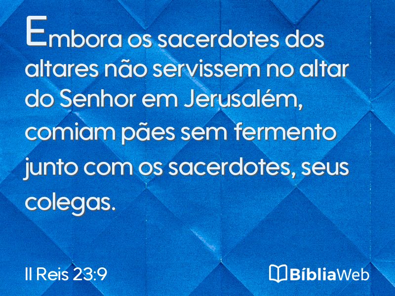 II Reis 23:9 em imagem para compartilhar