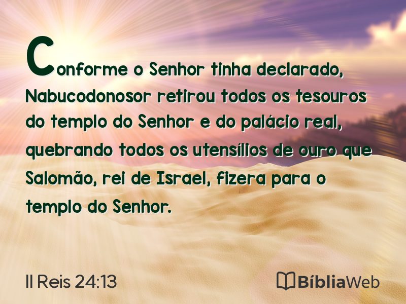 II Reis 24:13 em imagem para compartilhar