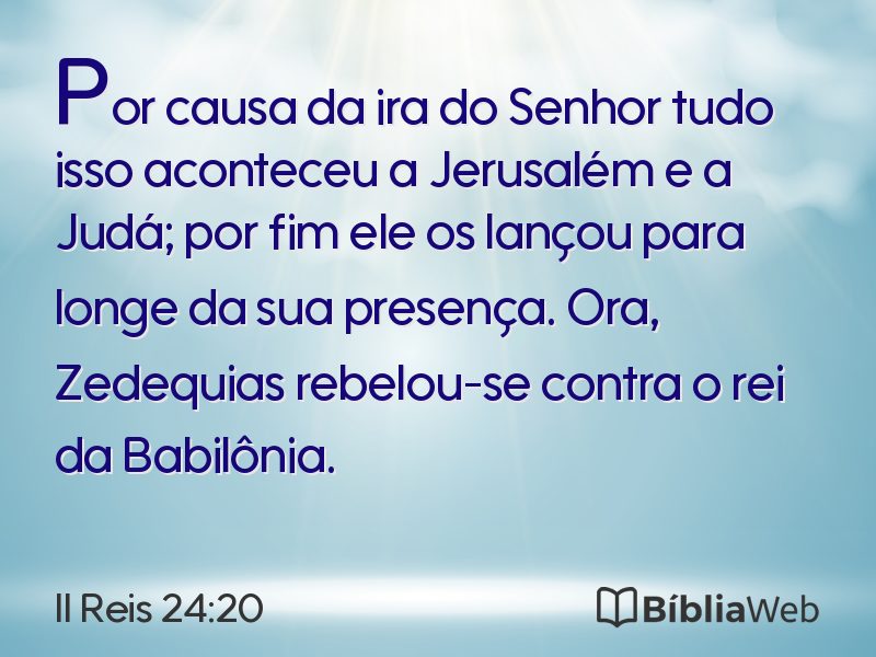II Reis 24:20 em imagem para compartilhar