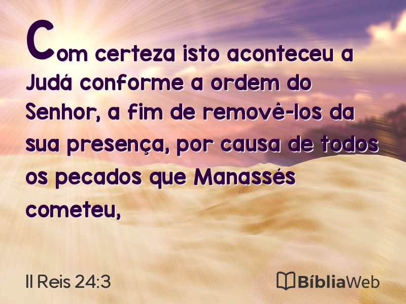 II Reis 24:3 em imagem para compartilhar