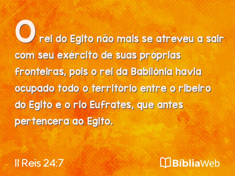 II Reis 24:7 em imagem para compartilhar