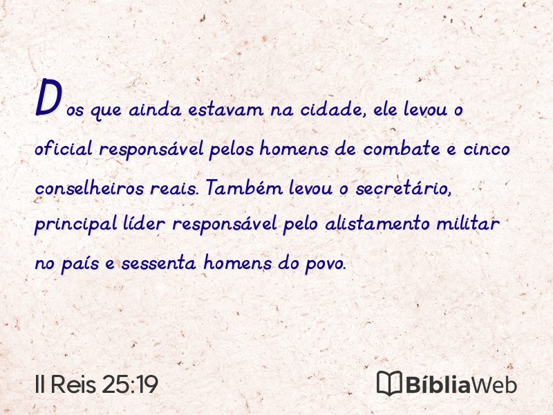 II Reis 25:19 em imagem para compartilhar