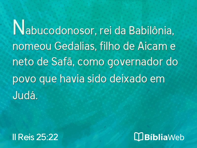 II Reis 25:22 em imagem para compartilhar