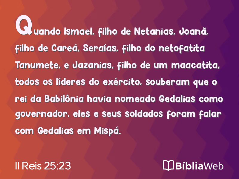 II Reis 25:23 em imagem para compartilhar