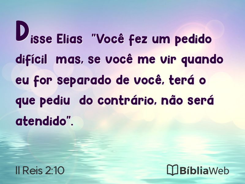 II Reis 2:10 em imagem para compartilhar