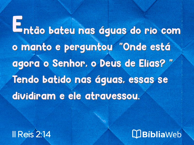 II Reis 2:14 em imagem para compartilhar