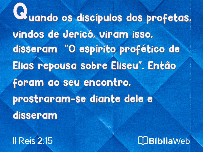 II Reis 2:15 em imagem para compartilhar