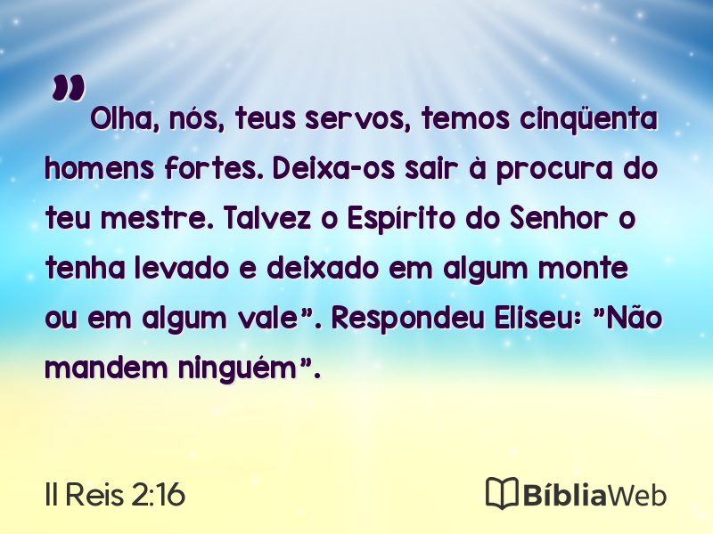 II Reis 2:16 em imagem para compartilhar