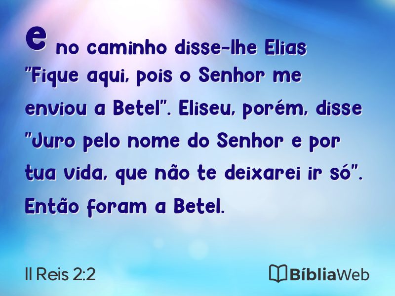 II Reis 2:2 em imagem para compartilhar