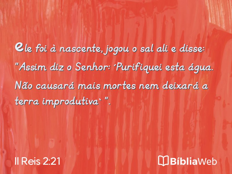 II Reis 2:21 em imagem para compartilhar