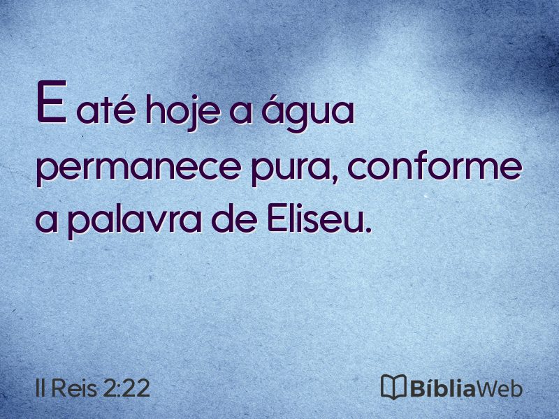 II Reis 2:22 em imagem para compartilhar