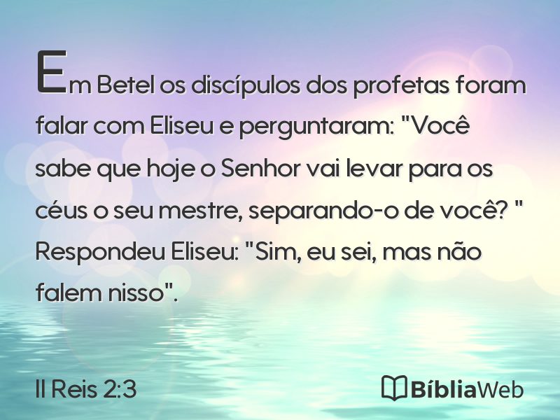 II Reis 2:3 em imagem para compartilhar
