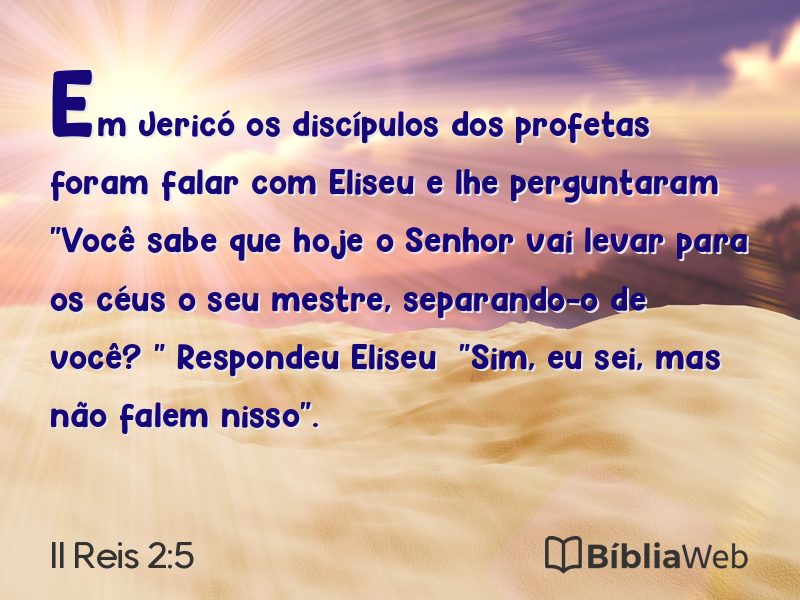II Reis 2:5 em imagem para compartilhar