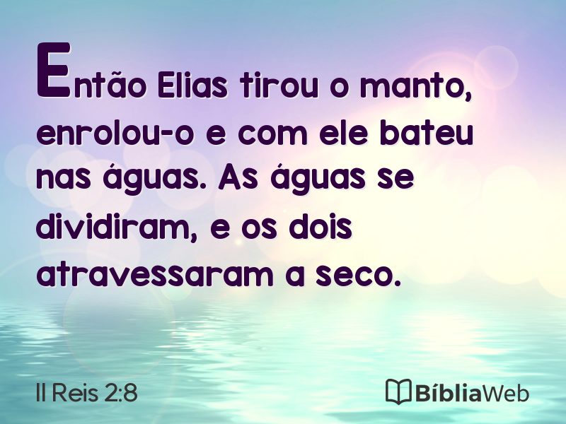 II Reis 2:8 em imagem para compartilhar