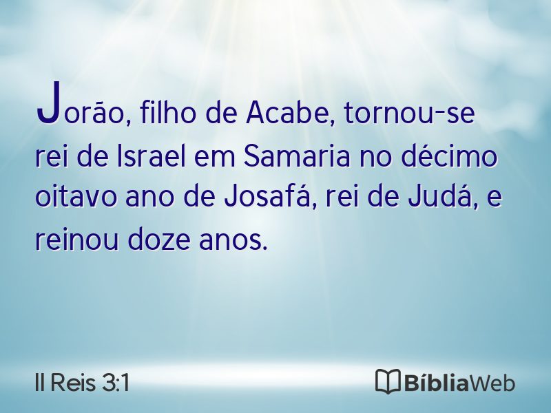 II Reis 3:1 em imagem para compartilhar