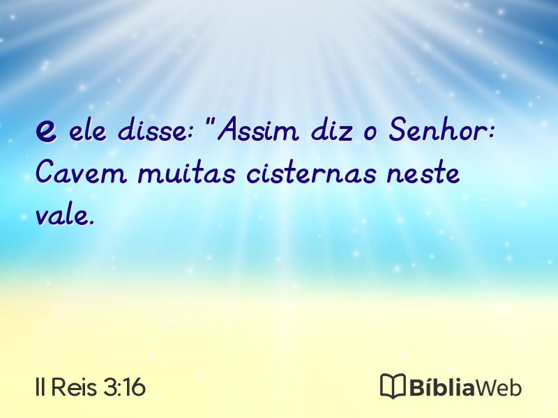 II Reis 3:16 em imagem para compartilhar