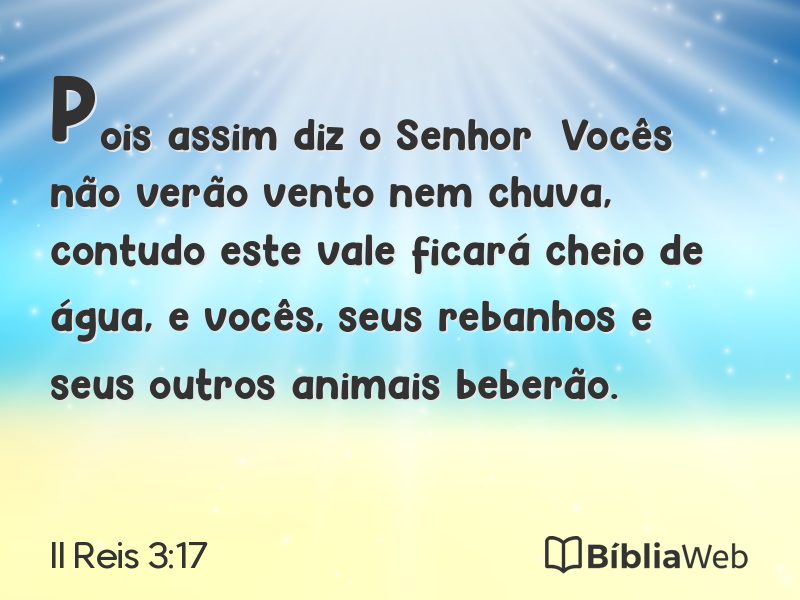 II Reis 3:17 em imagem para compartilhar
