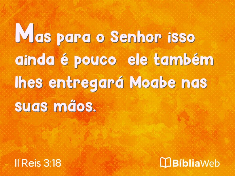 II Reis 3:18 em imagem para compartilhar