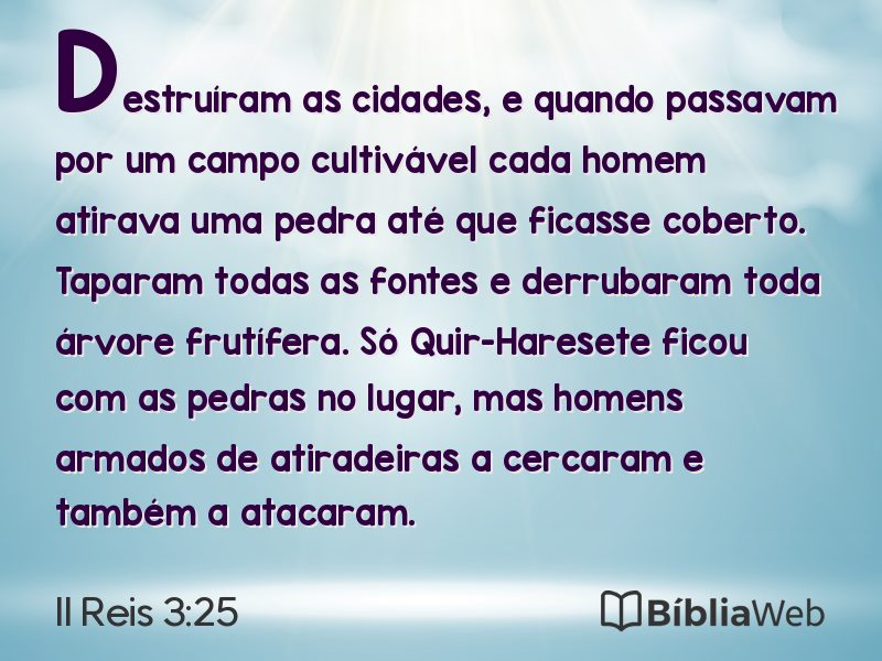 II Reis 3:25 em imagem para compartilhar