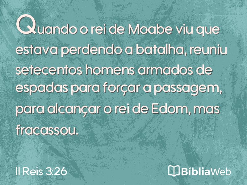 II Reis 3:26 em imagem para compartilhar