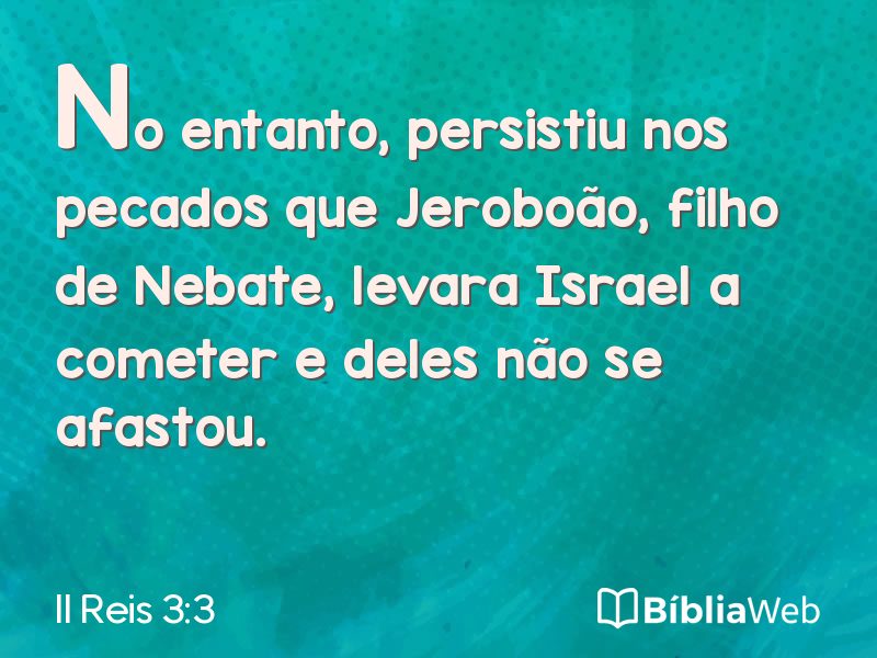 II Reis 3:3 em imagem para compartilhar