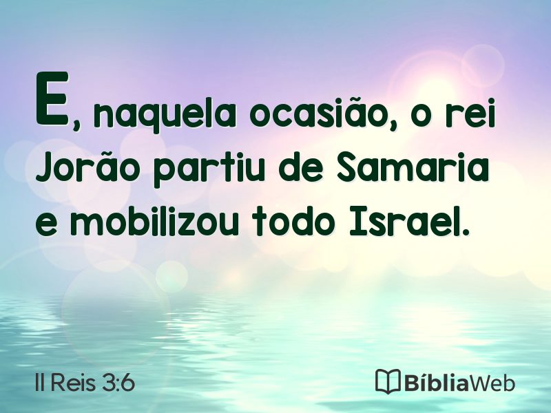 II Reis 3:6 em imagem para compartilhar
