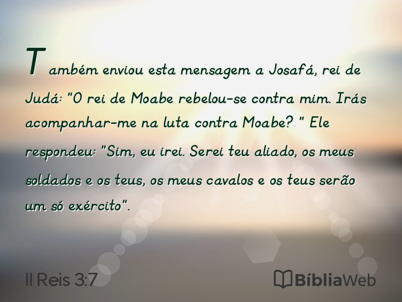 II Reis 3:7 em imagem para compartilhar