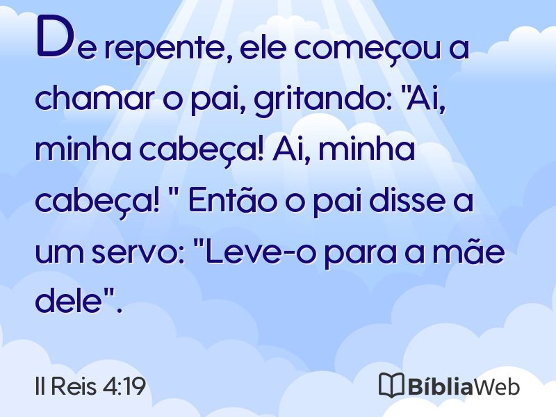 II Reis 4:19 em imagem para compartilhar