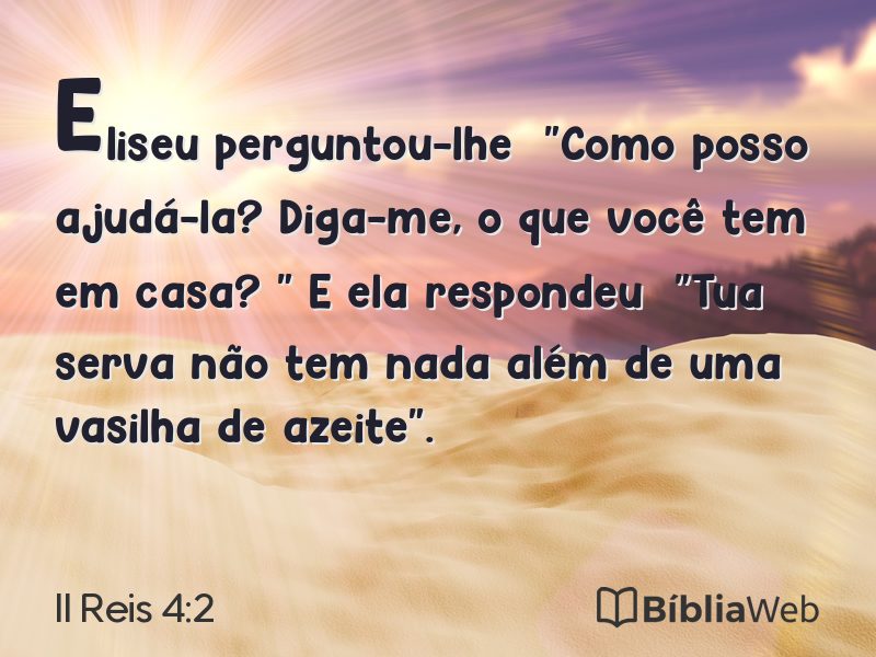 II Reis 4:2 em imagem para compartilhar