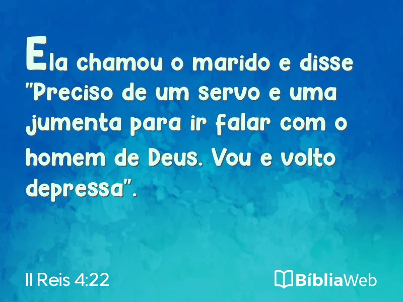 II Reis 4:22 em imagem para compartilhar