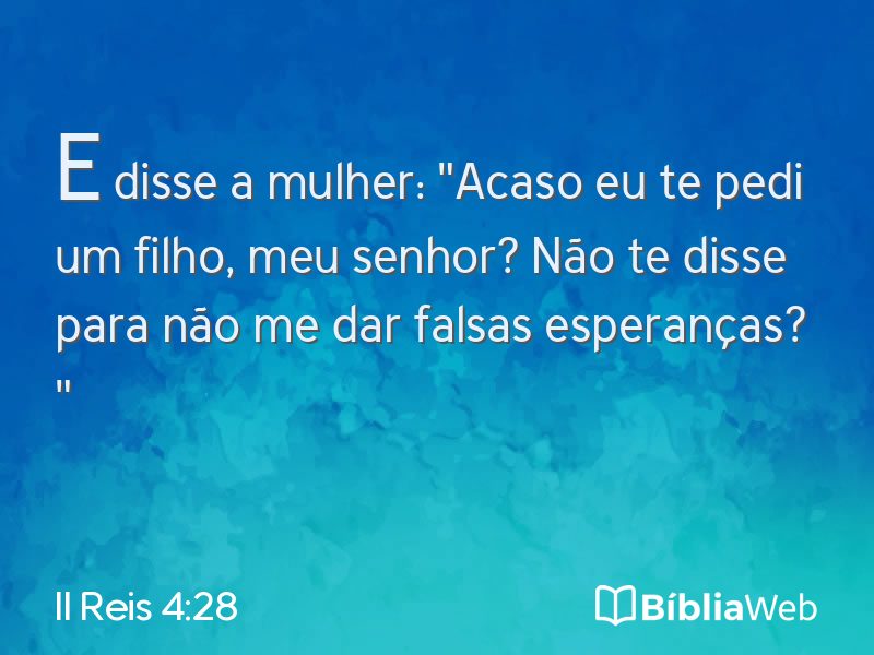 II Reis 4:28 em imagem para compartilhar