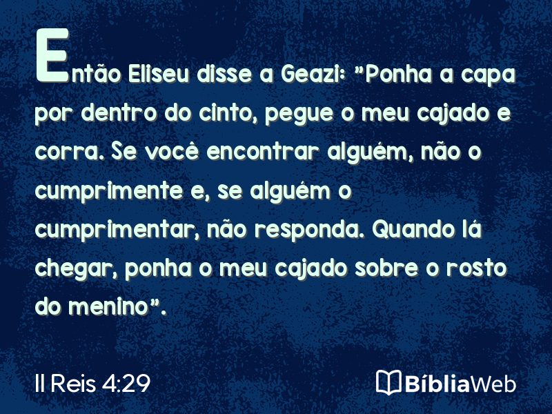 II Reis 4:29 em imagem para compartilhar