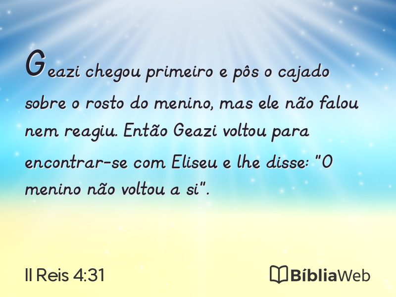 II Reis 4:31 em imagem para compartilhar