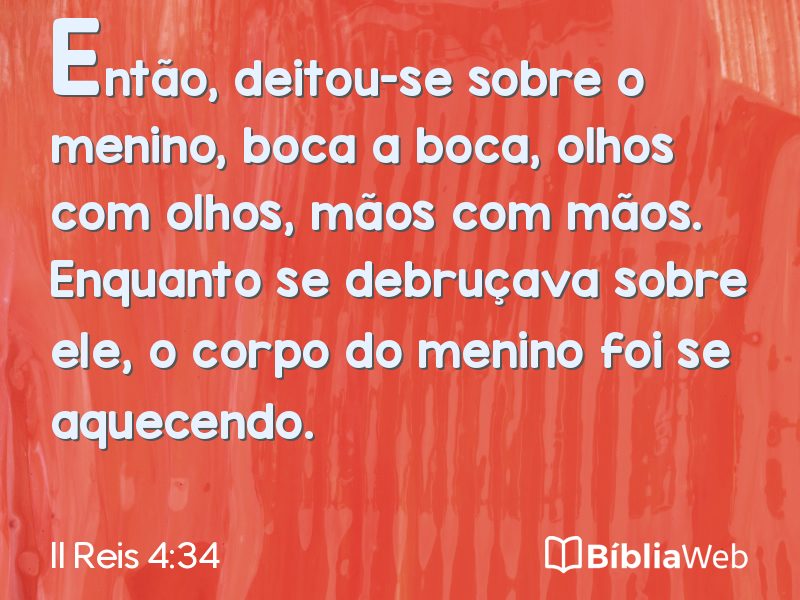 II Reis 4:34 em imagem para compartilhar