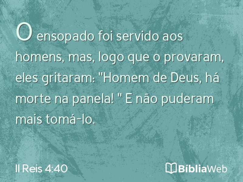 II Reis 4:40 em imagem para compartilhar