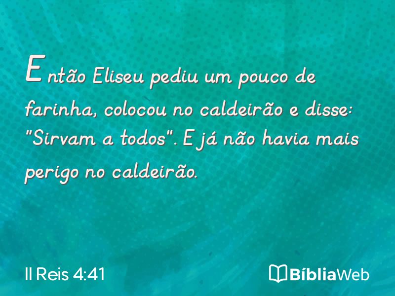 II Reis 4:41 em imagem para compartilhar