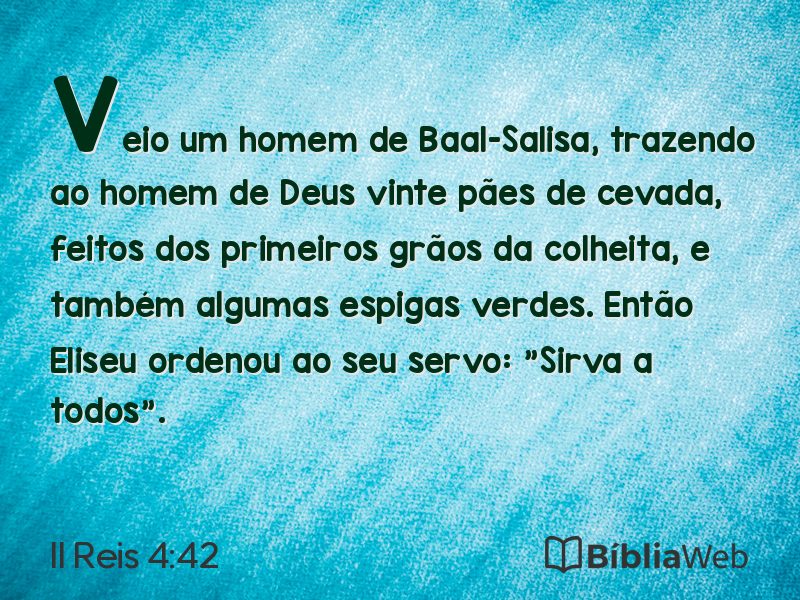 II Reis 4:42 em imagem para compartilhar