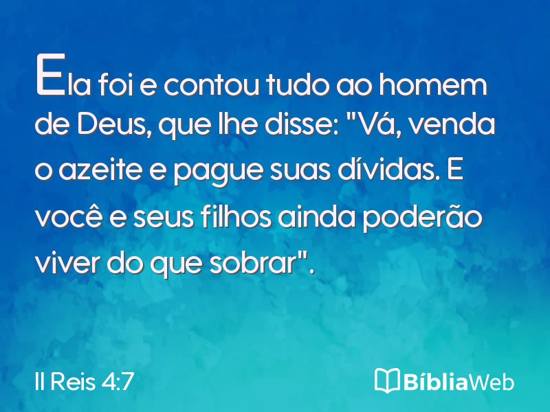 II Reis 4:7 em imagem para compartilhar