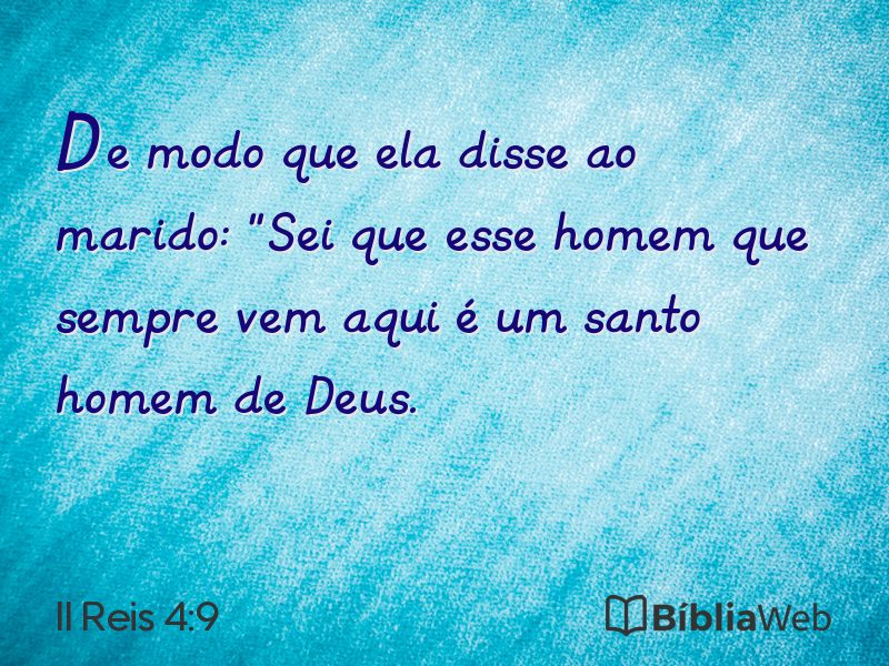 II Reis 4:9 em imagem para compartilhar