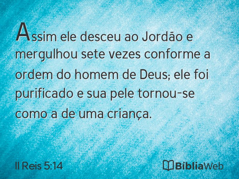II Reis 5:14 em imagem para compartilhar